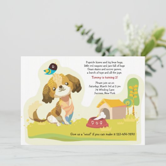 De Uitnodiging van de Hond van het puppy (Staand voorkant)