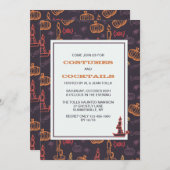 De Uitnodiging van de Kaarsen van Halloween (Voorkant / Achterkant)