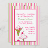 De uitnodiging van de meisjesijskrem van de Dag (Voorkant / Achterkant)