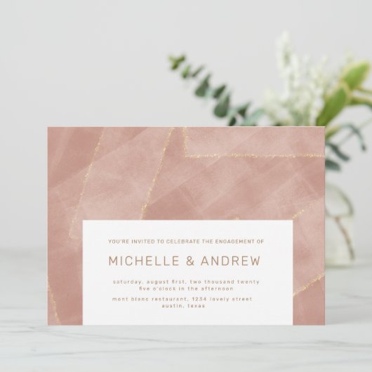 de uitnodiging van de moderne zwarte goudpartij (Staand voorkant)