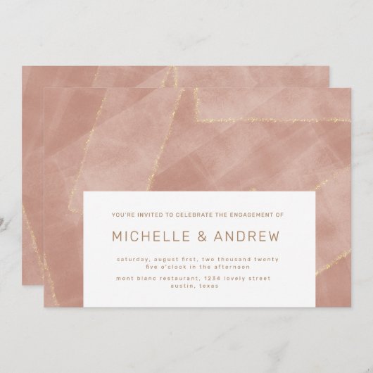 de uitnodiging van de moderne zwarte goudpartij (Voorkant / Achterkant)