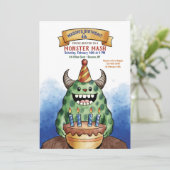 De uitnodiging van de Monster om de verjaardag te (Staand voorkant)