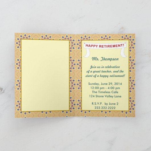 De Uitnodiging van de Partij van de Pensionering (Binnen)