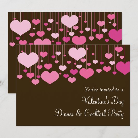 De Uitnodiging van de Partij van de Valentijn van (Voorkant / Achterkant)