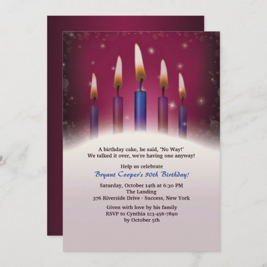 De Uitnodiging van de Partij van de Verjaardag van (Voorkant / Achterkant)