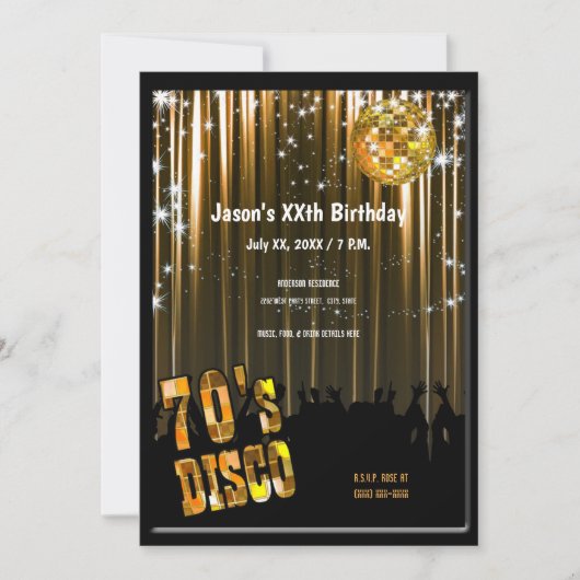 De Uitnodiging van de Partij van Disco van de teru (Voorkant)