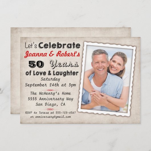 De Uitnodiging van de Partij van het Jubileum van  (Voorkant / Achterkant)