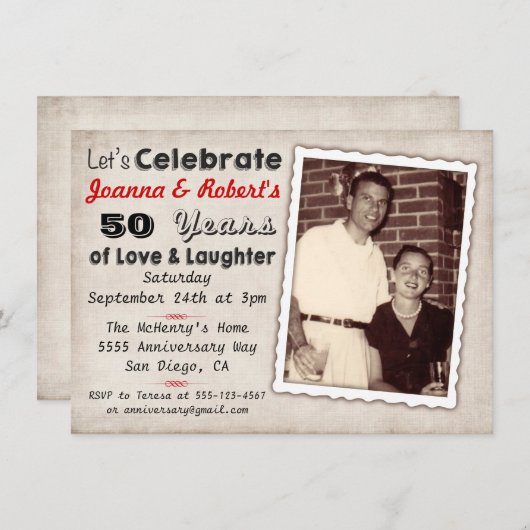 De Uitnodiging van de Partij van het Jubileum van  (Voorkant / Achterkant)