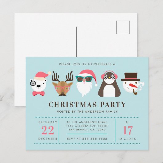 De Uitnodiging van de Partij van Kerstmis van de (Voorkant / Achterkant)