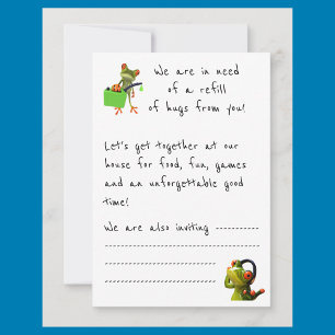 De uitnodiging van de partij "We hebben meer knuff