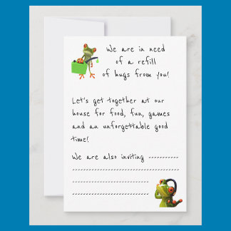 De uitnodiging van de partij "We hebben meer knuff