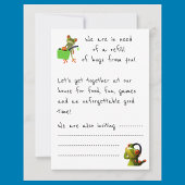 De uitnodiging van de partij "We hebben meer knuff