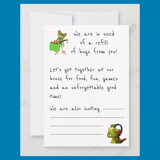 De uitnodiging van de partij "We hebben meer knuff