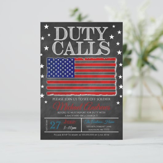 De Uitnodiging van de Plaatsing van de Vraag van d (Staand voorkant)