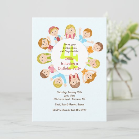 De Uitnodiging van de Ronde Lijst van het kind (Staand voorkant)