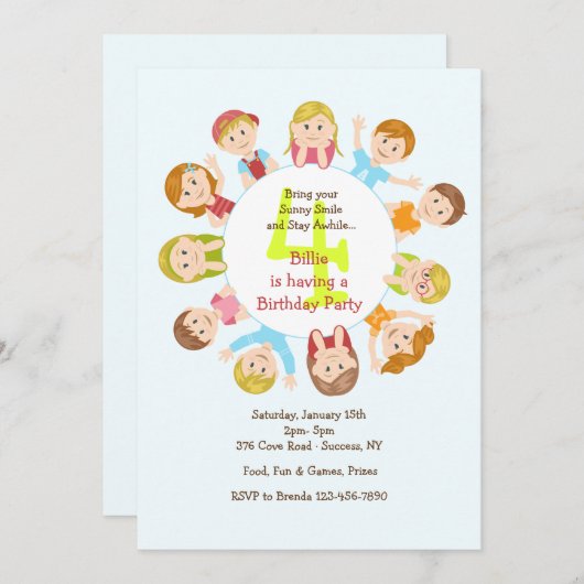 De Uitnodiging van de Ronde Lijst van het kind (Voorkant / Achterkant)