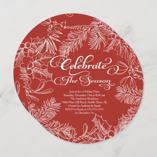 De uitnodiging van de Seizoenfeestdag vieren (Voorkant / Achterkant)