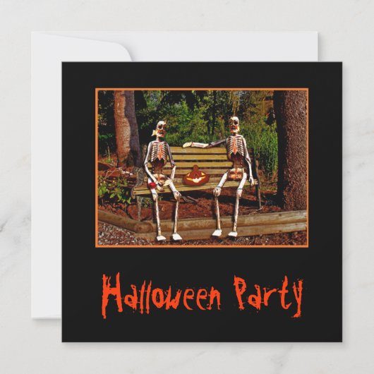 De Uitnodiging van de Skeletten van Halloween (Voorkant)
