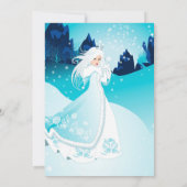 De uitnodiging van de Snow Queen Birthday Party (Achterkant)
