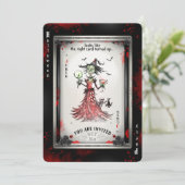 De uitnodiging van de Sorceress Joker Card Party (Staand voorkant)