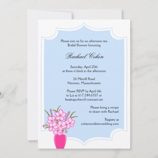 De Uitnodiging van de Tea van de faam - Gepersonal (Achterkant)