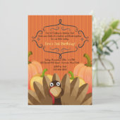 De uitnodiging van de Thanksgiving van Birthday in (Staand voorkant)