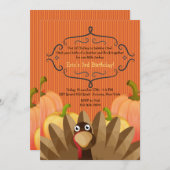 De uitnodiging van de Thanksgiving van Birthday in (Voorkant / Achterkant)