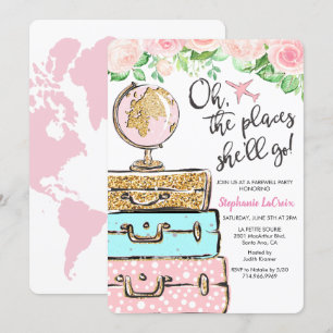 De uitnodiging van de Travel Therewell Party