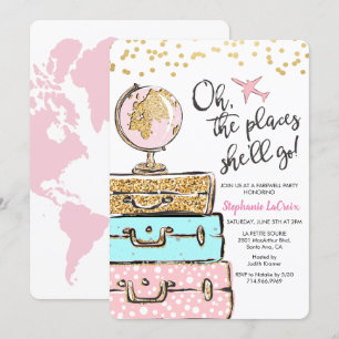 De uitnodiging van de Travel Therewell Party