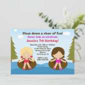 De uitnodiging van de Tubing Birthday Party (Staand voorkant)