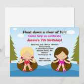 De uitnodiging van de Tubing Birthday Party (Voorkant / Achterkant)