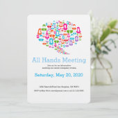 De Uitnodiging van de Vergadering van het Communic (Staand voorkant)