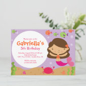 De Uitnodiging van de Verjaardag van de meermin (Staand voorkant)