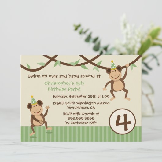 De uitnodiging van de verjaardagsfeestdag van de a (Staand voorkant)