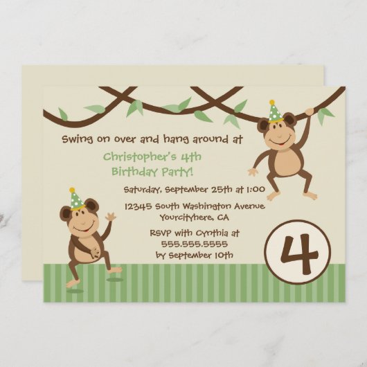 De uitnodiging van de verjaardagsfeestdag van de a (Voorkant / Achterkant)