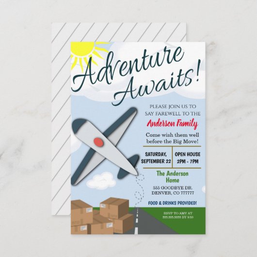 De Uitnodiging van de Verplaatsende Partij van Awa (Voorkant / Achterkant)