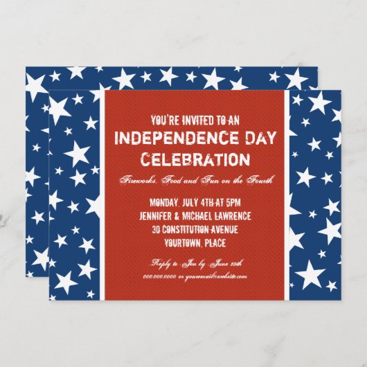 De uitnodiging van de vierde partij van Red, White (Voorkant / Achterkant)