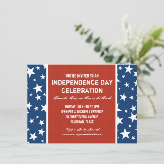 De uitnodiging van de vierde partij van Red, White (Staand voorkant)