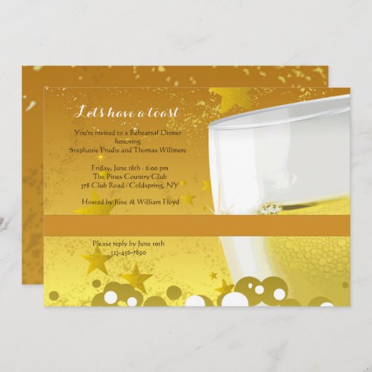 De Uitnodiging van de Viering van Champagne (Voorkant / Achterkant)