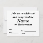 De Uitnodiging van de Viering van de pensionering (Achterkant)