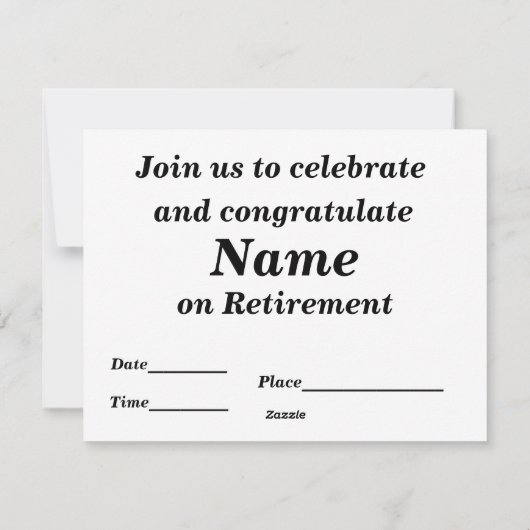 De Uitnodiging van de Viering van de pensionering (Achterkant)