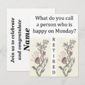 De Uitnodiging van de Viering van de pensionering (Voorkant / Achterkant)