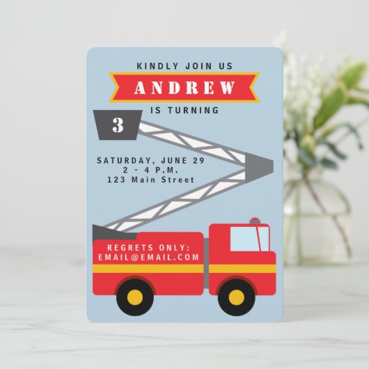 De uitnodiging van de Vuurman van de Jongen (Staand voorkant)