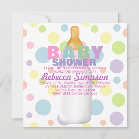 De Uitnodiging van de zuigfles & van het Baby (Voorkant)