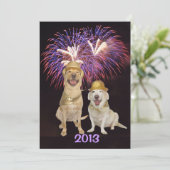 De uitnodiging van Dog Person Nieuwjaar (Staand voorkant)
