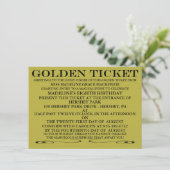 De uitnodiging van Golden Ticket van Birthday (Staand voorkant)