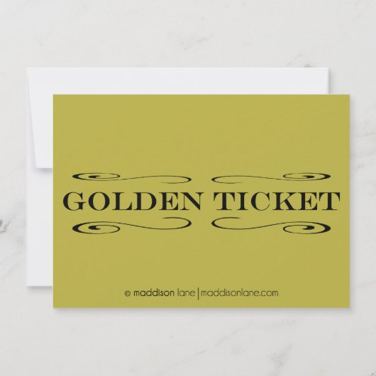 De uitnodiging van Golden Ticket van Birthday (Achterkant)