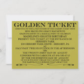 De uitnodiging van Golden Ticket van Birthday (Voorkant)