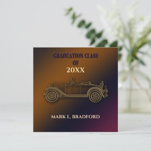 De Uitnodiging van het afstuderen, de Auto van de (Staand voorkant)