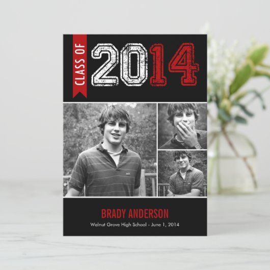 de Uitnodiging van het Afstuderen van de Grunge - (Staand voorkant)